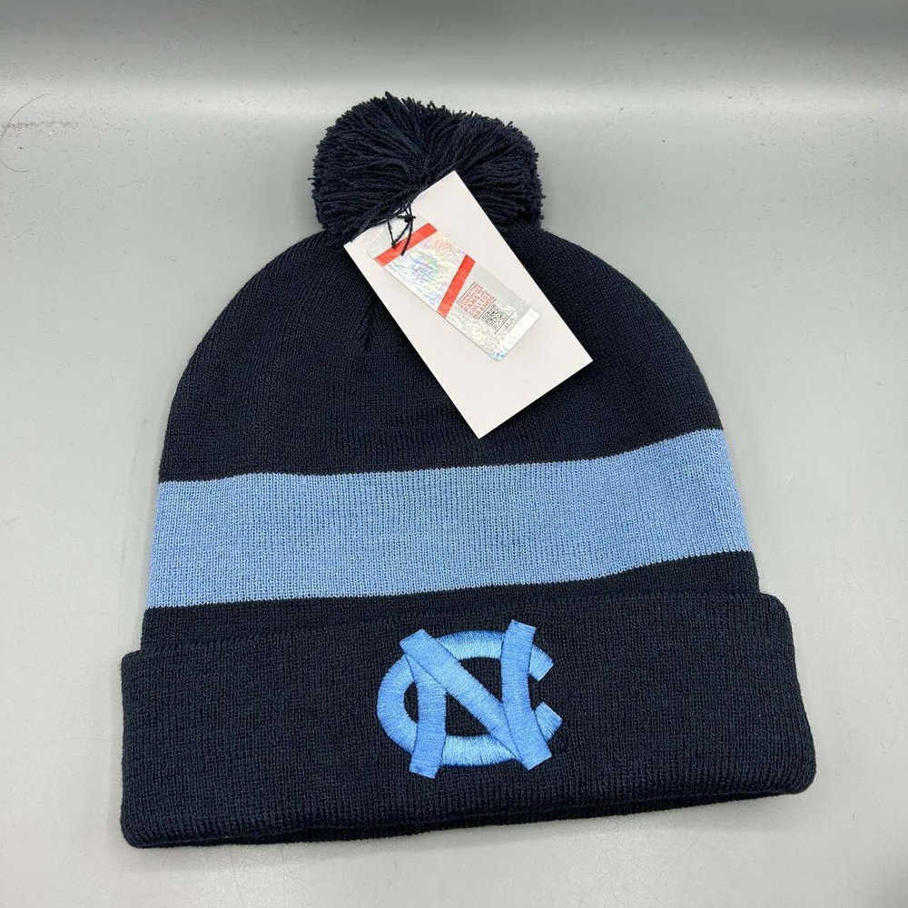 Air Jordan North Carolina Tar Heels Hat Men Blue Cuffed Beanie Pom Pom Cap New